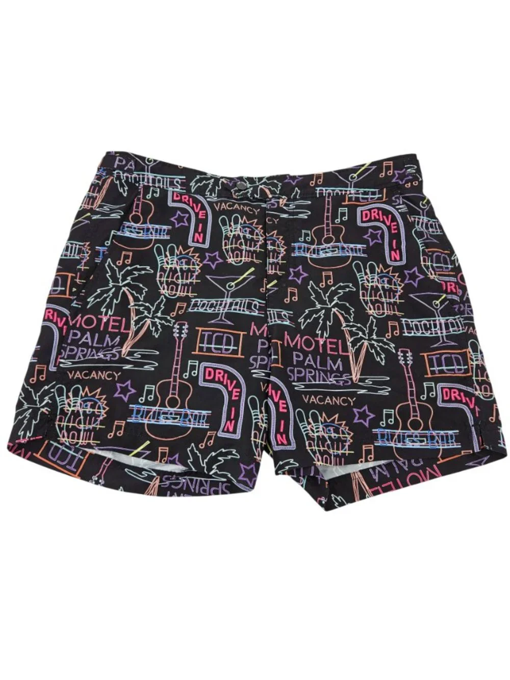 Ted Baker London Surpa Neon Sign Printed Swim Trunks Men's Size 3 US M Swimwear
